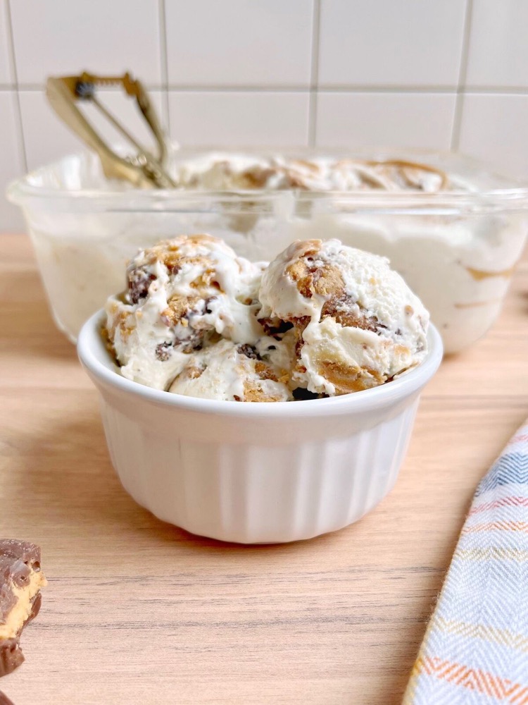 No Churn Peanut Butter Cup Ice Cream