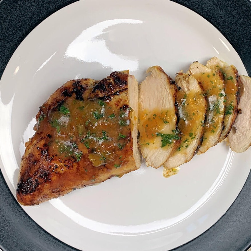 Chicken Breast with Apricot Mint Sauce
